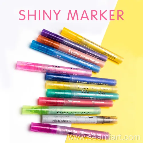 permanent glitter color acrylic marker marcadores